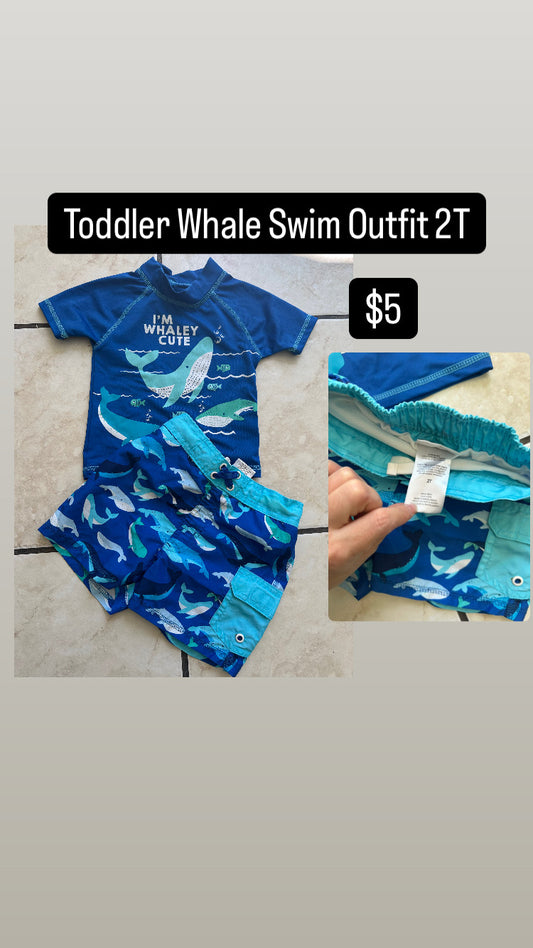 Toddler Whale Swim Outfit 2T