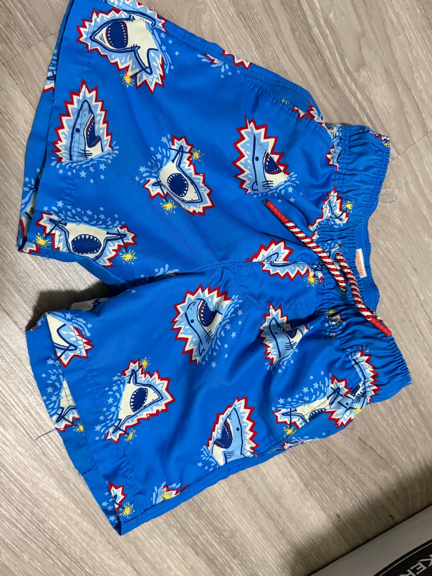 Boy Clothes - Blue Shark Swim Trunks Size 4/5 (Used)