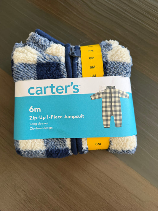 Baby Clothes 6M  "checkered Zip up Jumpsuit" (2pk) (NEW)