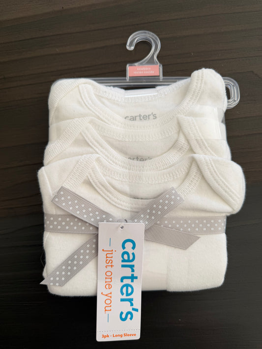 Baby Clothes - White Onesies set of 3 Newborn (NEW)