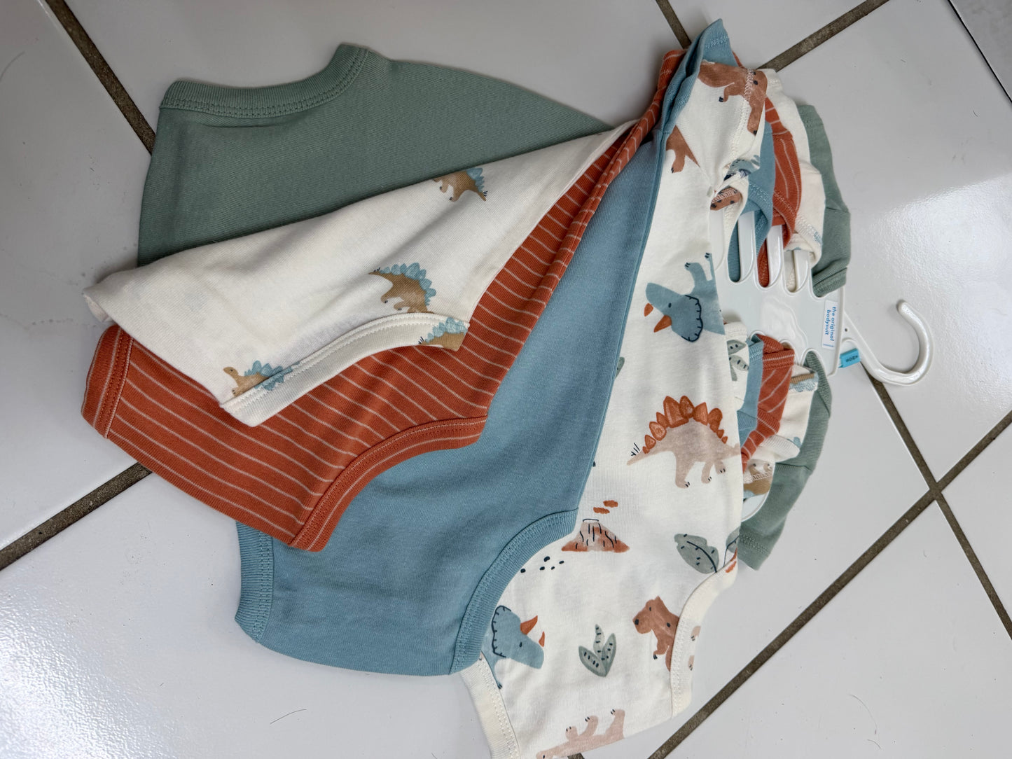 Baby Clothes 6 months - Dino Bodysuits 5pc (NEW)
