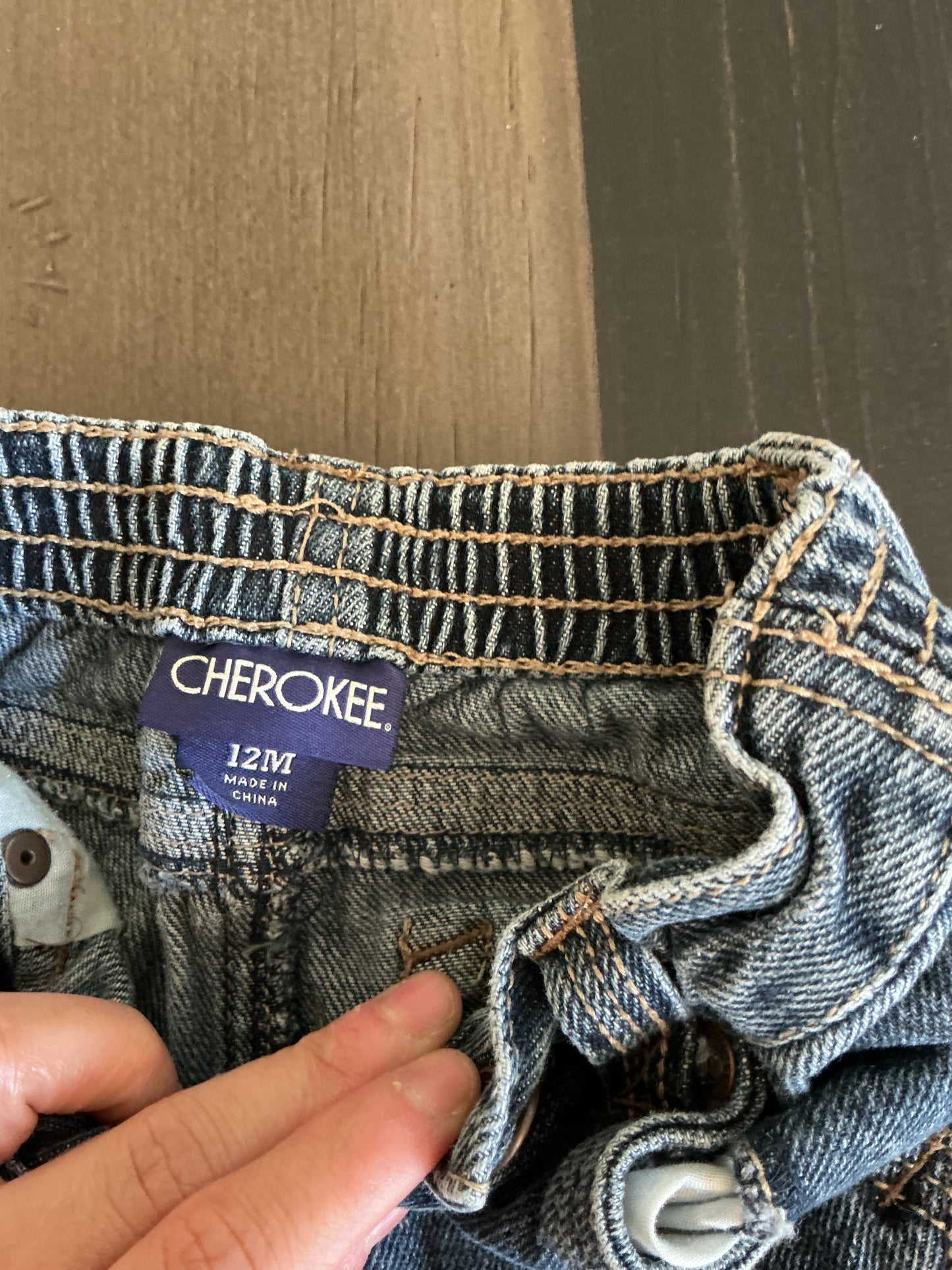Baby Clothes - Cherokee Denim Pants 12m (Used)