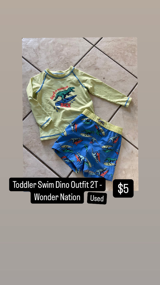 Toddler Swim Dino Outfit 2T - Wonder Nation
