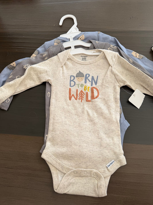Baby Clothes - Born To Be Wild Set 3pk 3-6 Months (NEW)