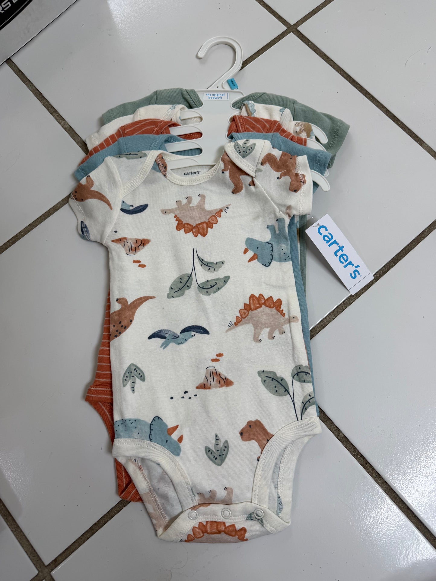 Baby Clothes 6 months - Dino Bodysuits 5pc (NEW)