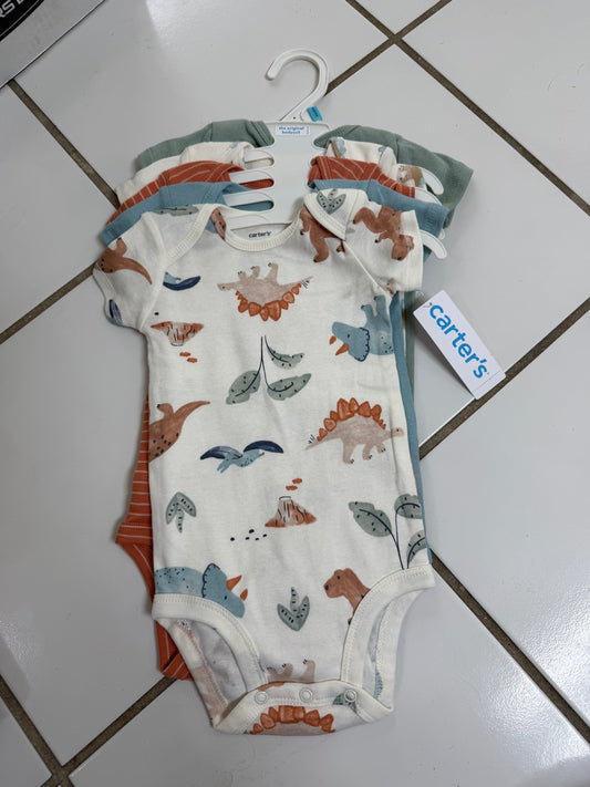 Baby Clothes 6 months - Dino Bodysuits 5pc (NEW)