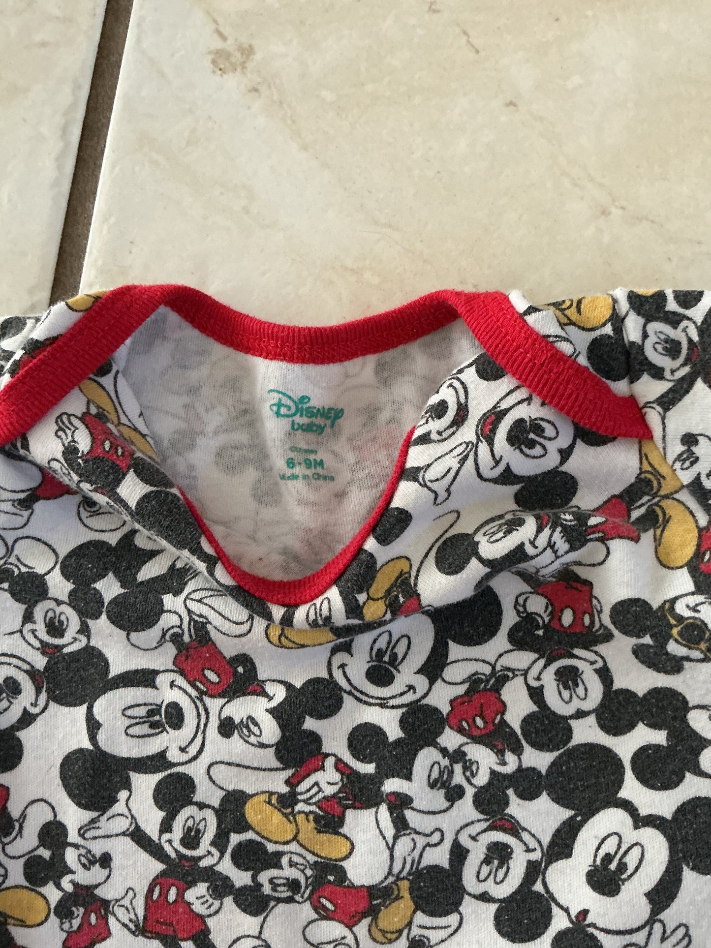Baby Clothes - Micky Mouse Onsie 6/9 Months (Used)