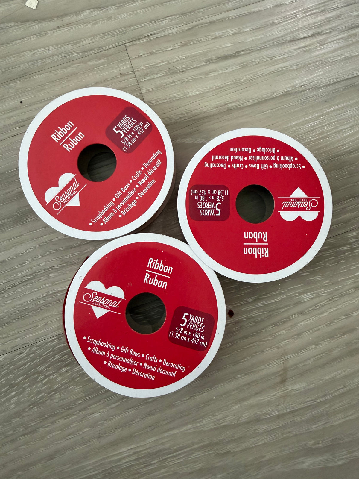 Red Heart Ribbon Lot (3pk)