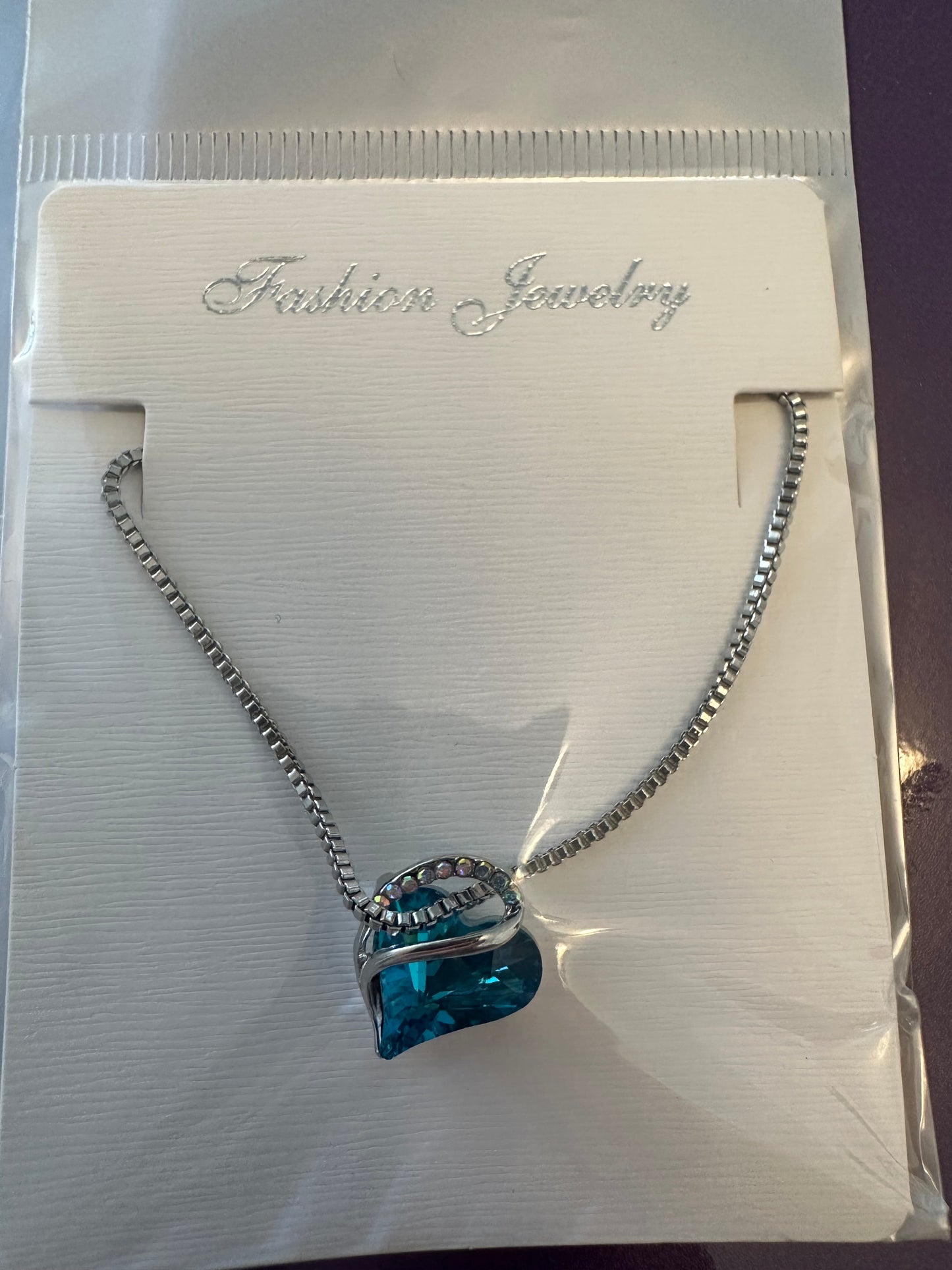 Blue Topaz Heart Shaped Necklace