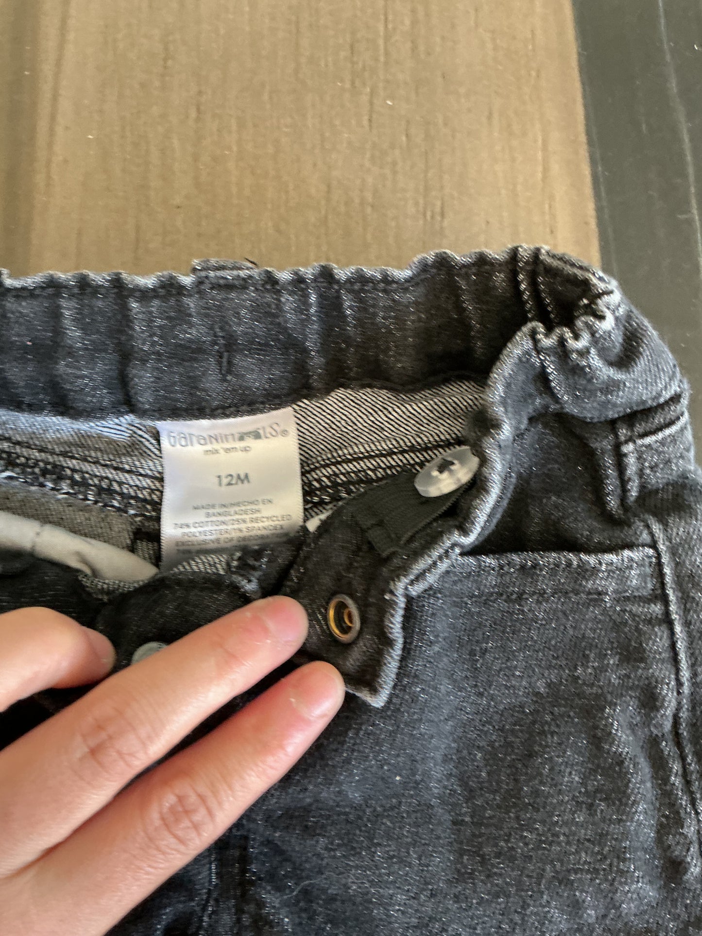 Baby Clothes - Black Pants 12months (Used)