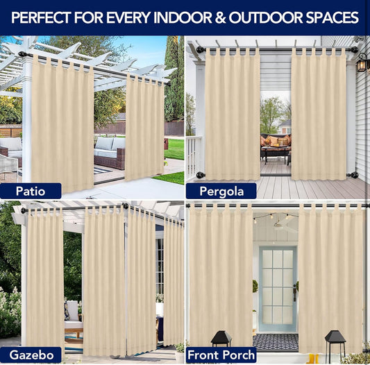 Beige Curtain 2panels (54x120in)