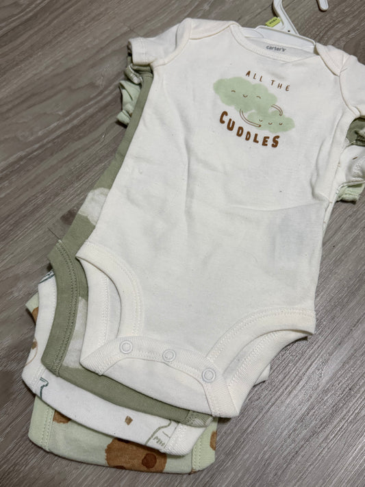 Baby Clothes - All The Cuddles Onesies 4pk 3 months (NEW)