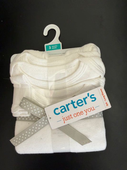 Baby Clothes - White Onesies Long Sleeve 3pk/3 Months (NEW)