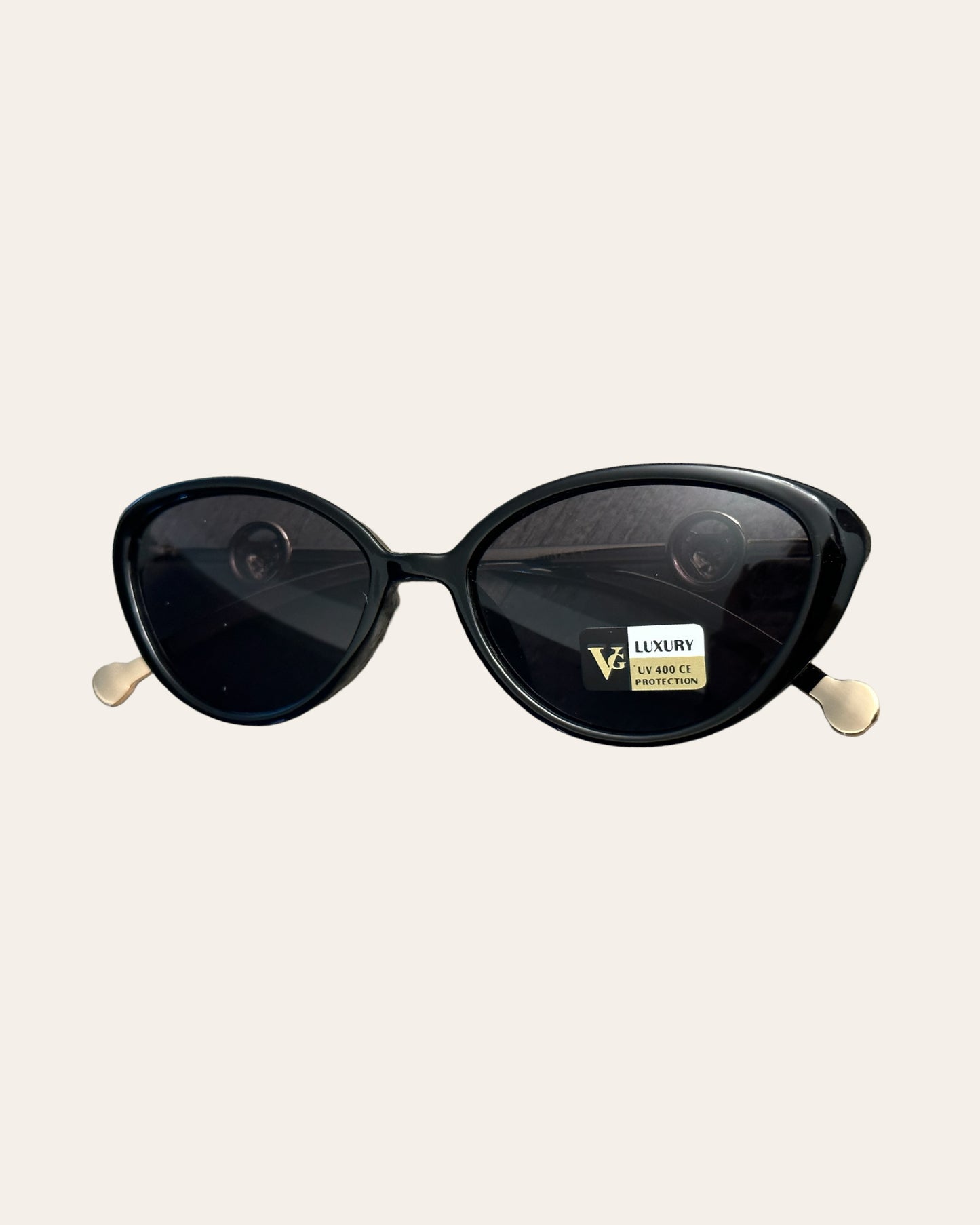 Oval Exotic Cat Sunglasses (Gold/black)