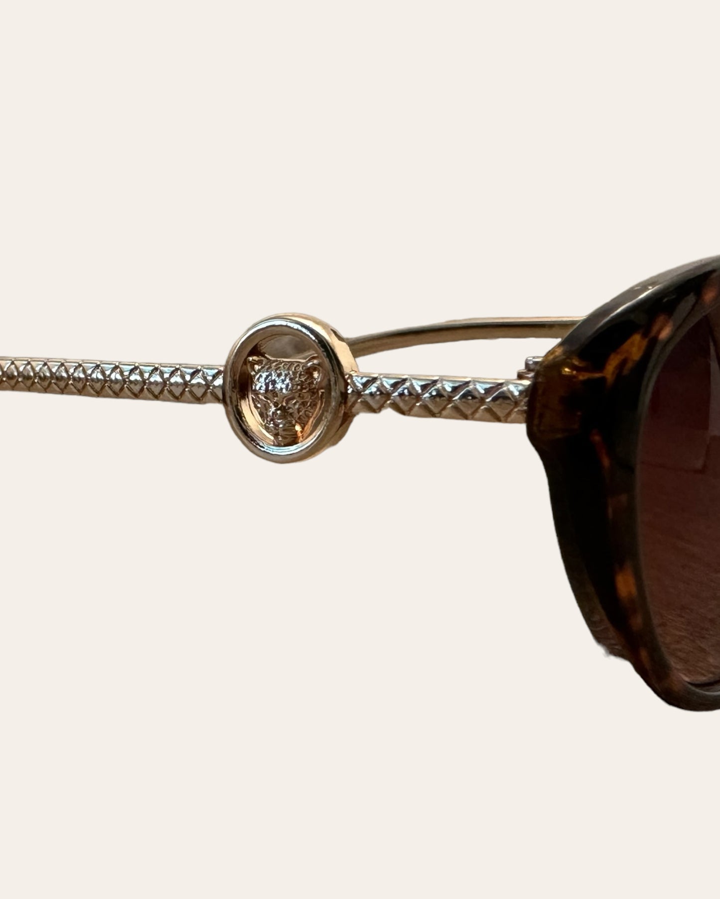 Oval Exotic Cat Sunglasses (Gold/Brown)