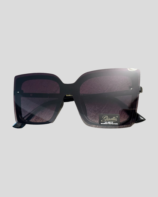 Non-framed Squared oversized shades (Black on Black)
