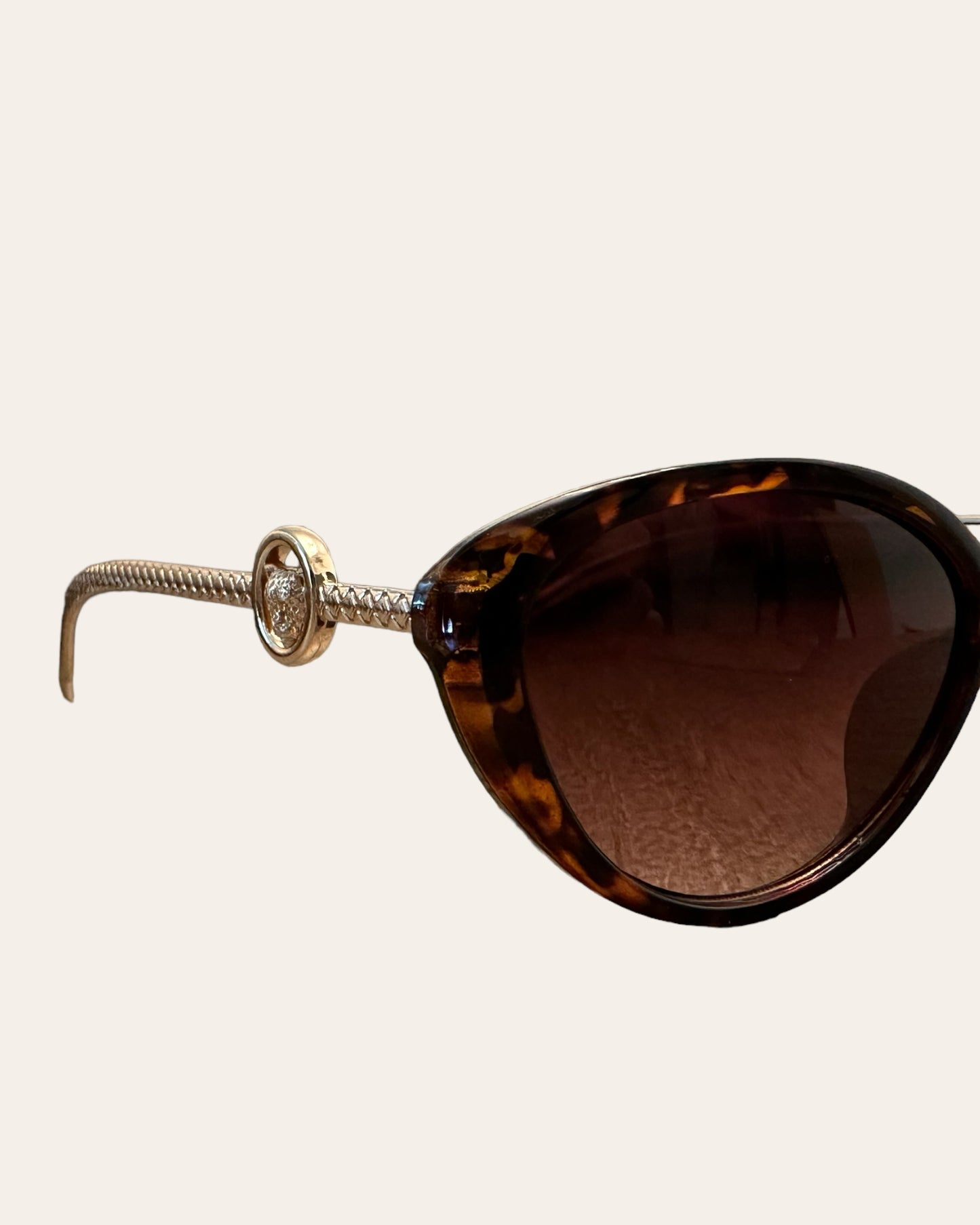 Oval Exotic Cat Sunglasses (Gold/Brown)