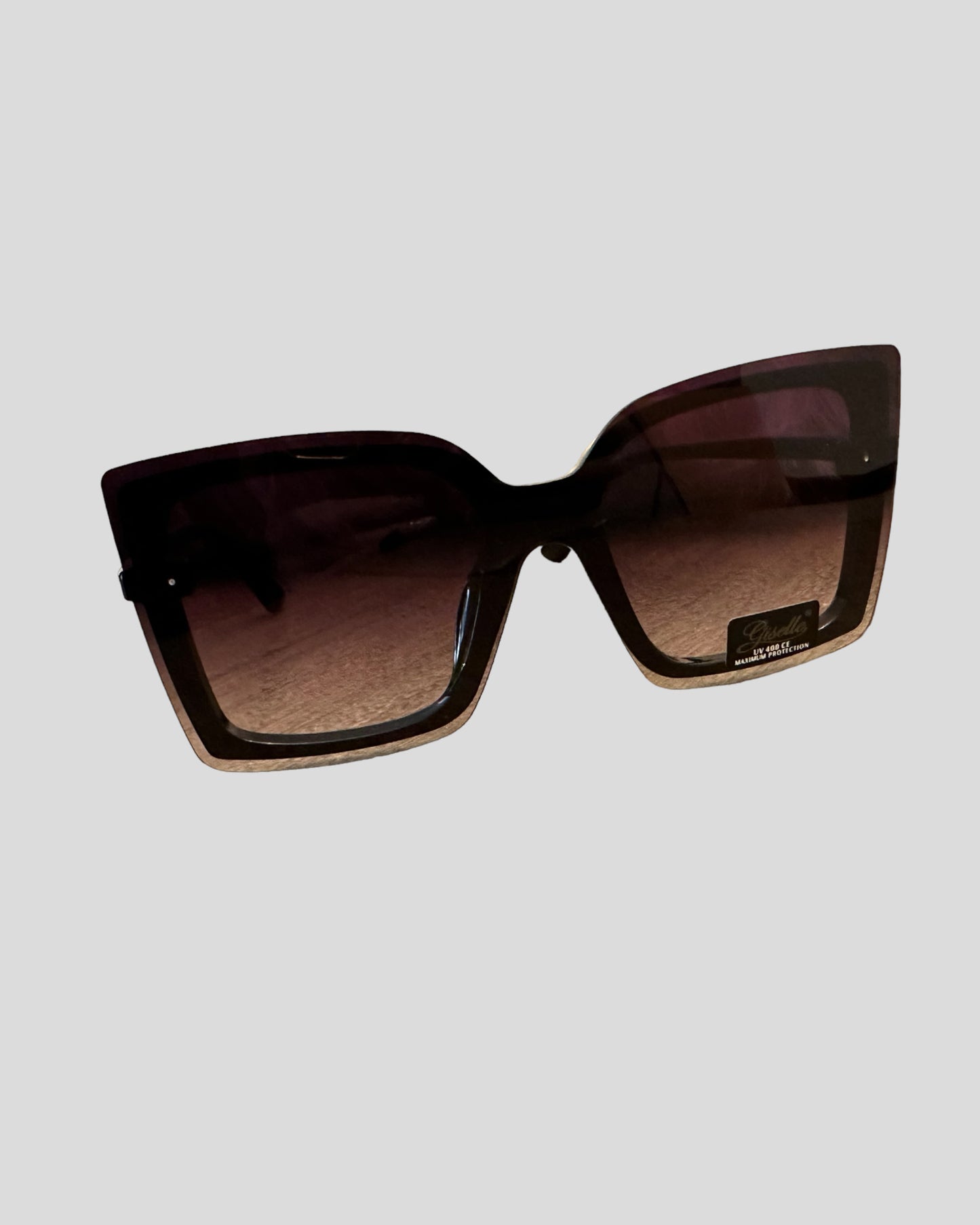 Non-framed Squared oversized shades (Black on Black)