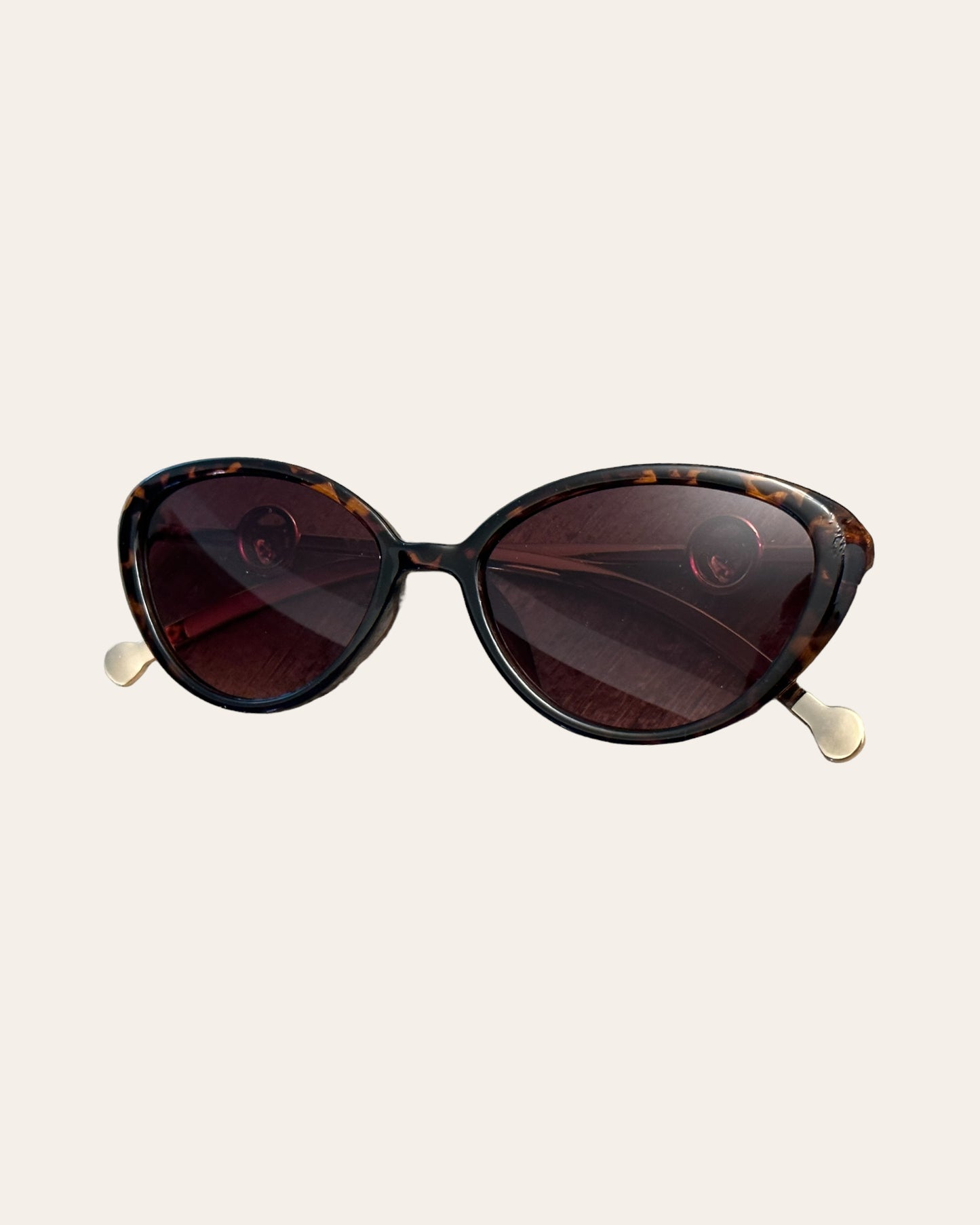 Oval Exotic Cat Sunglasses (Gold/Brown)