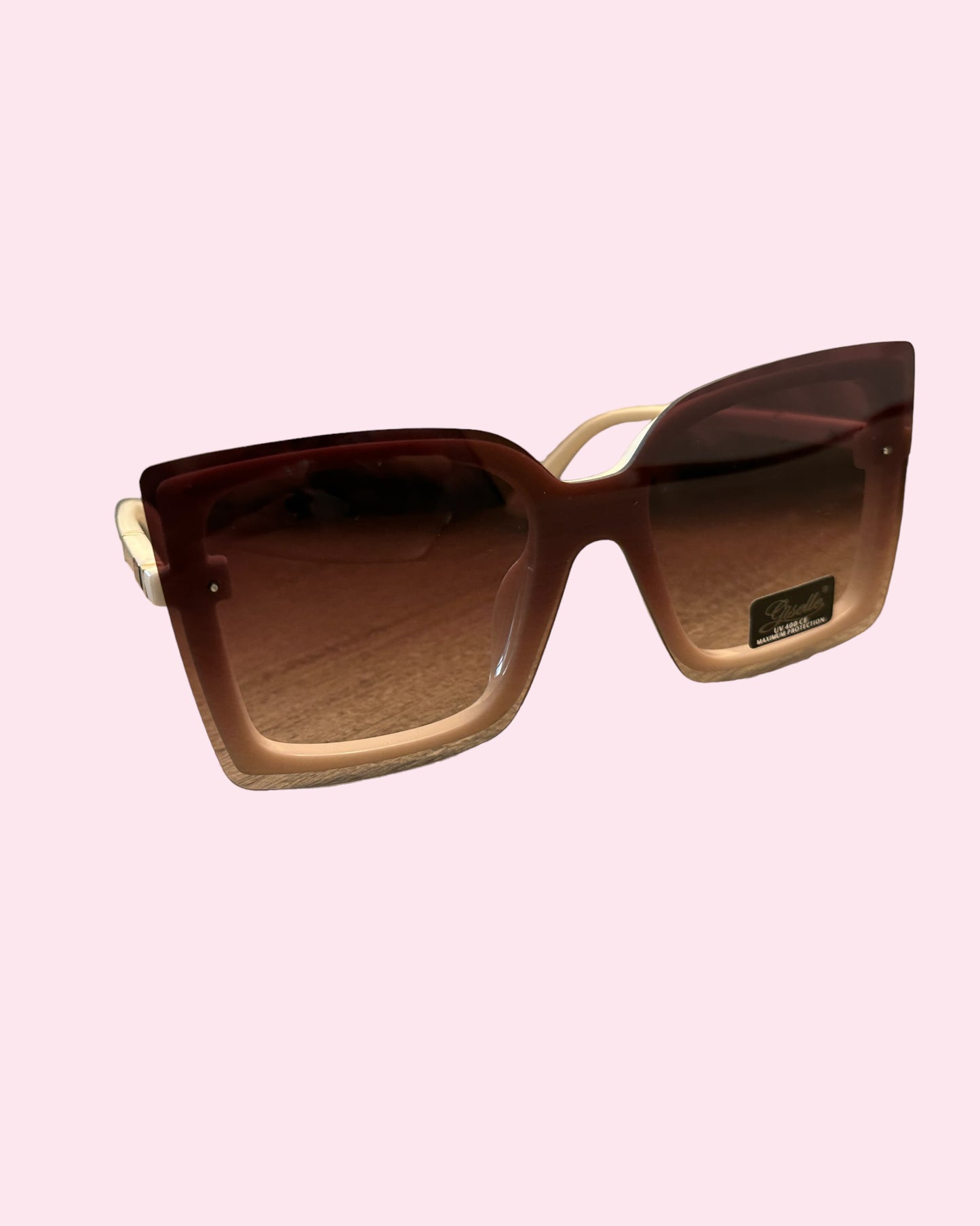 Non-Framed Squared Oversized Shades (White)