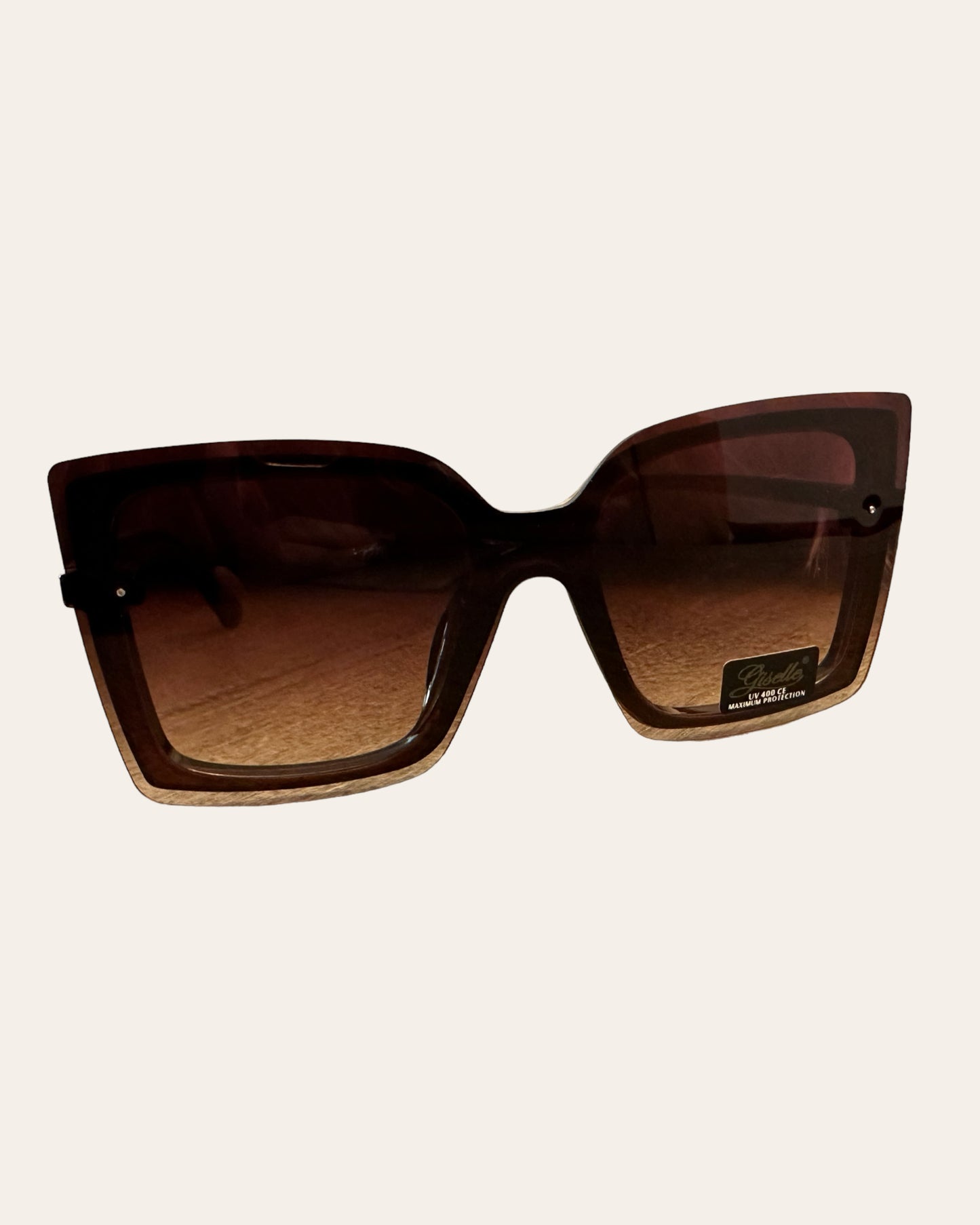 Non-Framed Squared Oversized Shades (Brown)