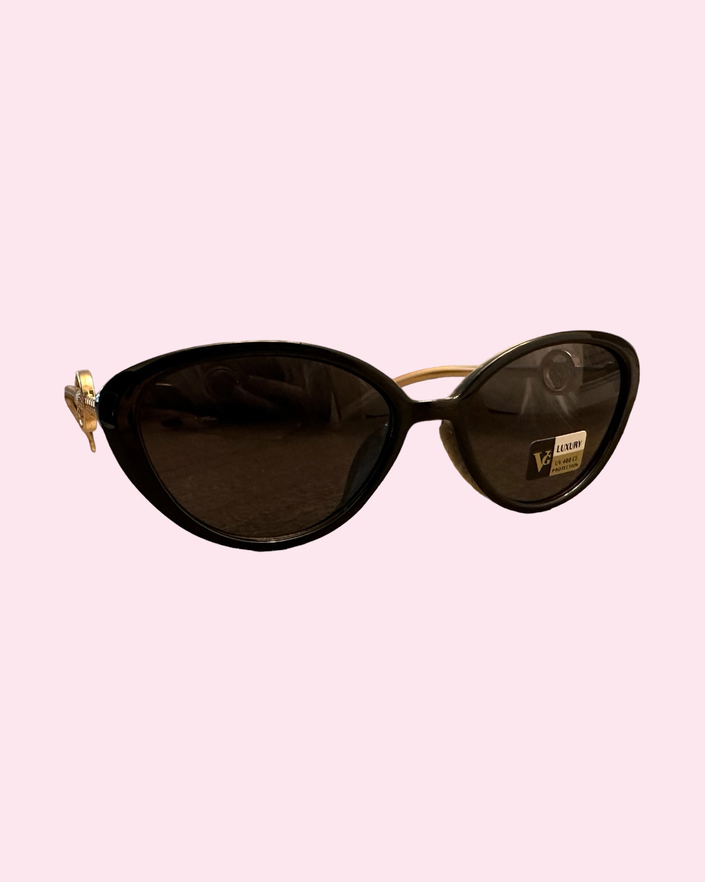 Oval Exotic Cat Sunglasses (Silver/black)