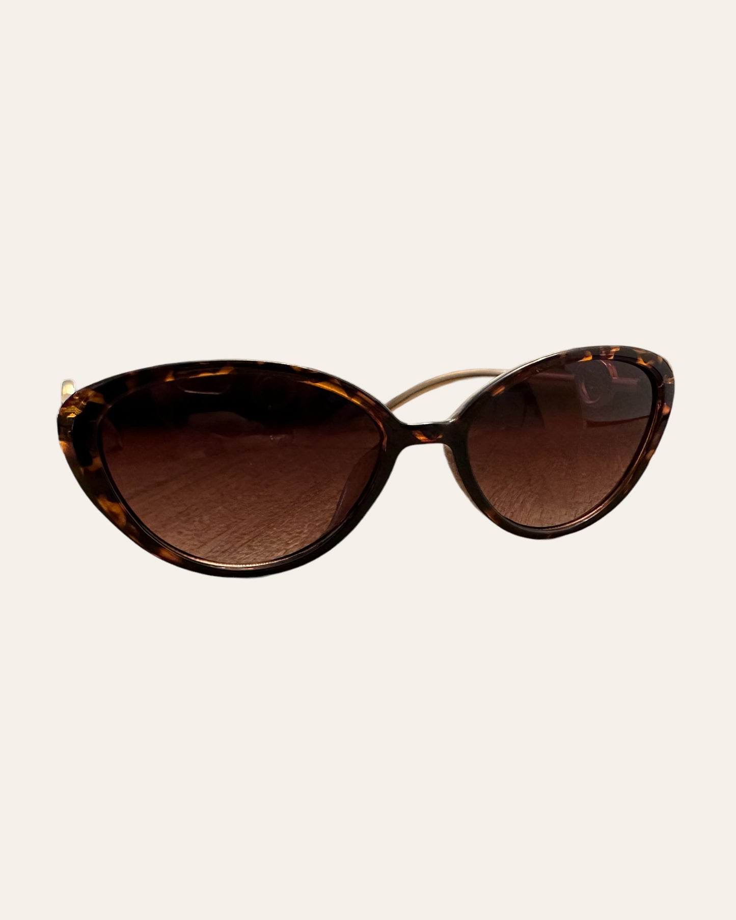 Oval Exotic Cat Sunglasses (Gold/Brown)