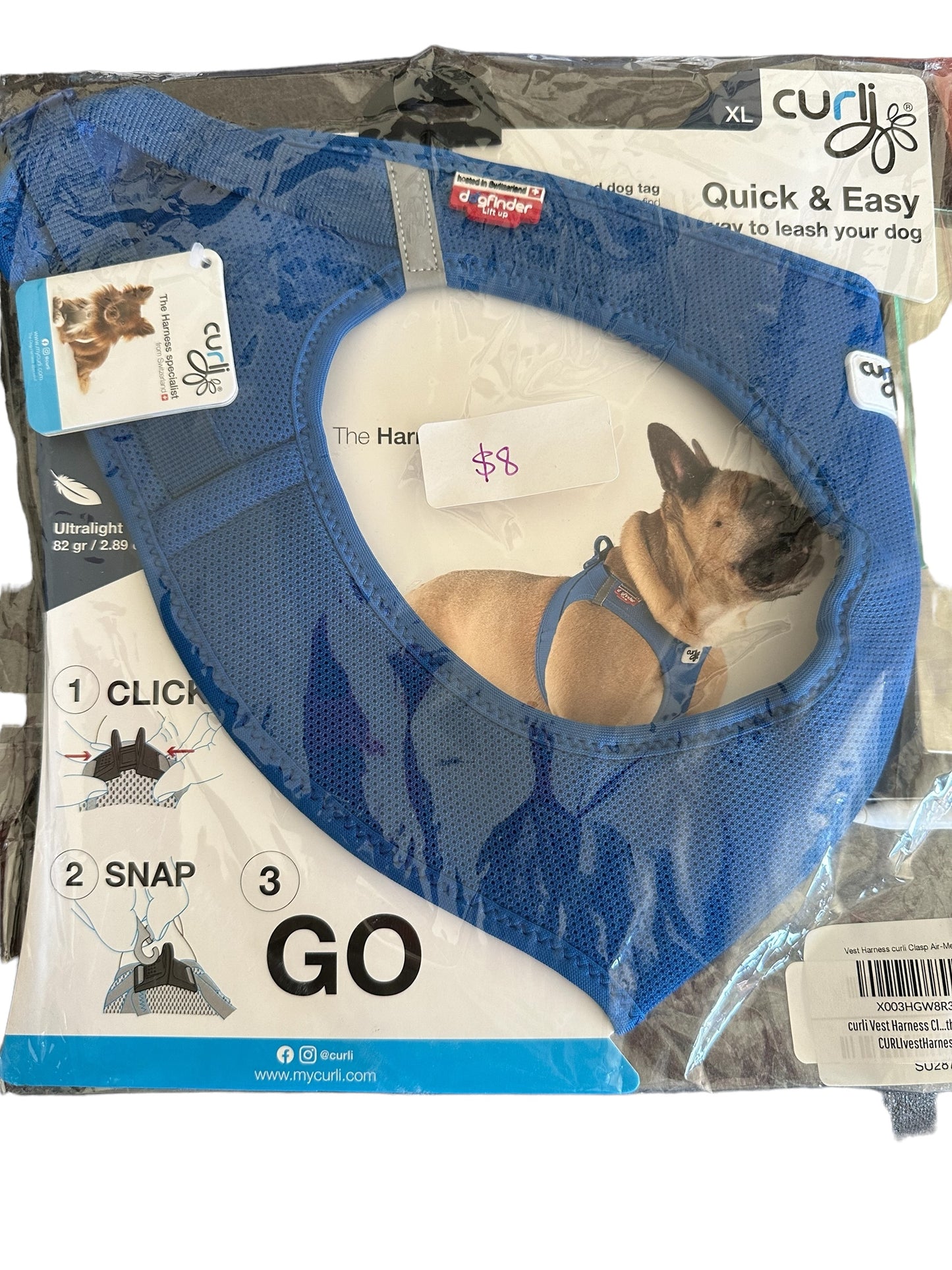 Blue XL Dog Harness, Vest Harness Clasp Air-Mesh Dog Harness