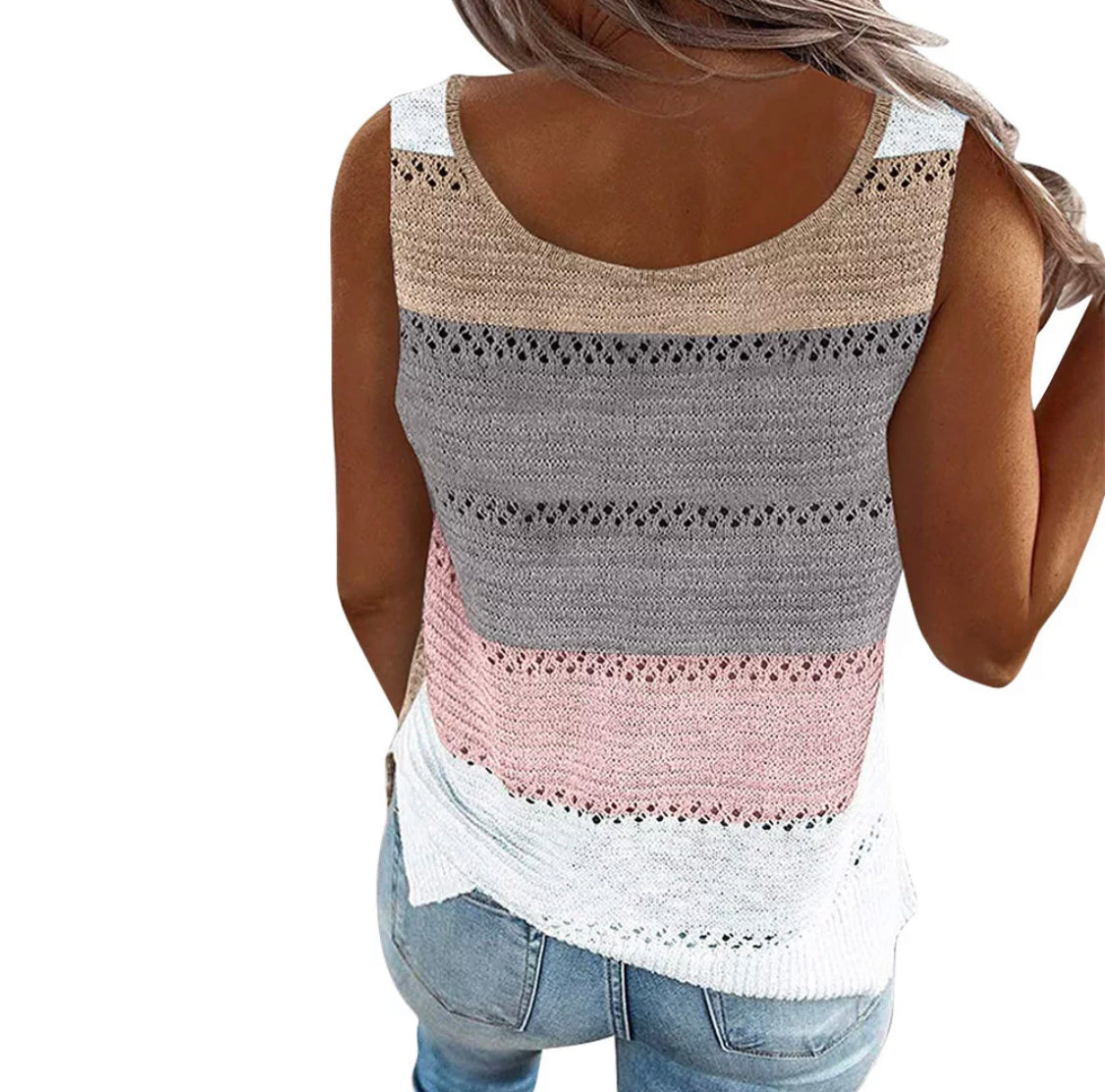 Stripped Knitted Tank Top