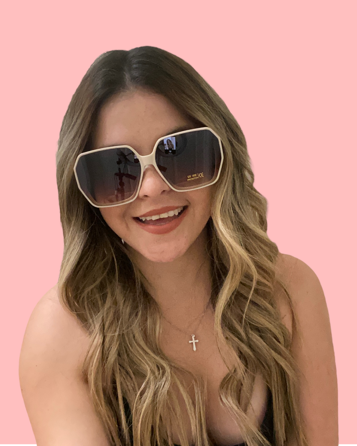 Oversized Fame Sunglasses (Nude)