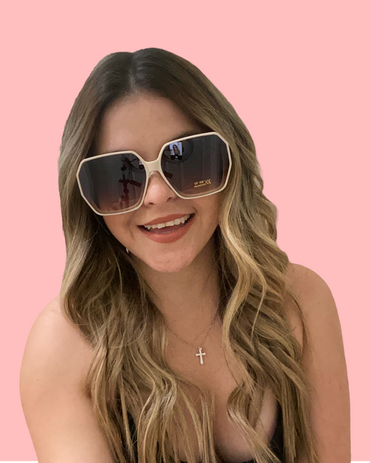 Oversized Fame Sunglasses (Nude)