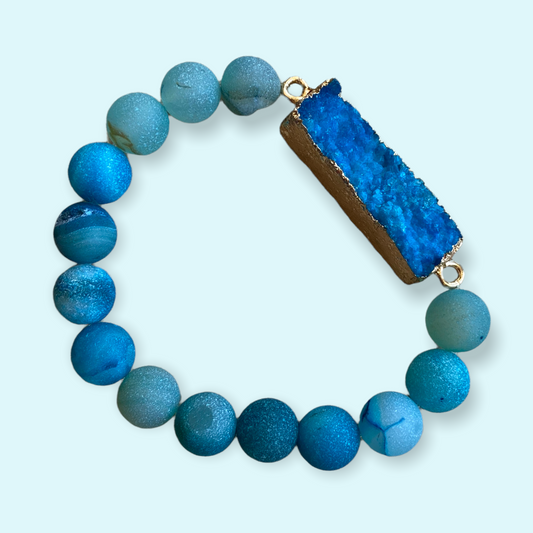 Blue Agate Stone Bracelet