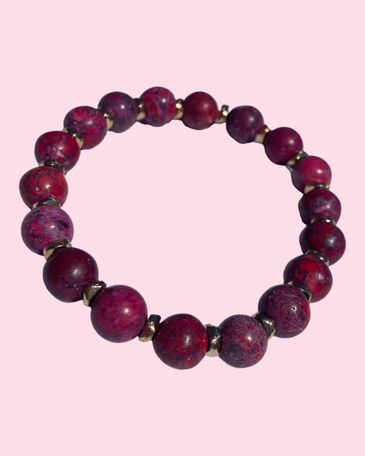 Red Topaz Casual Stone Bracelet