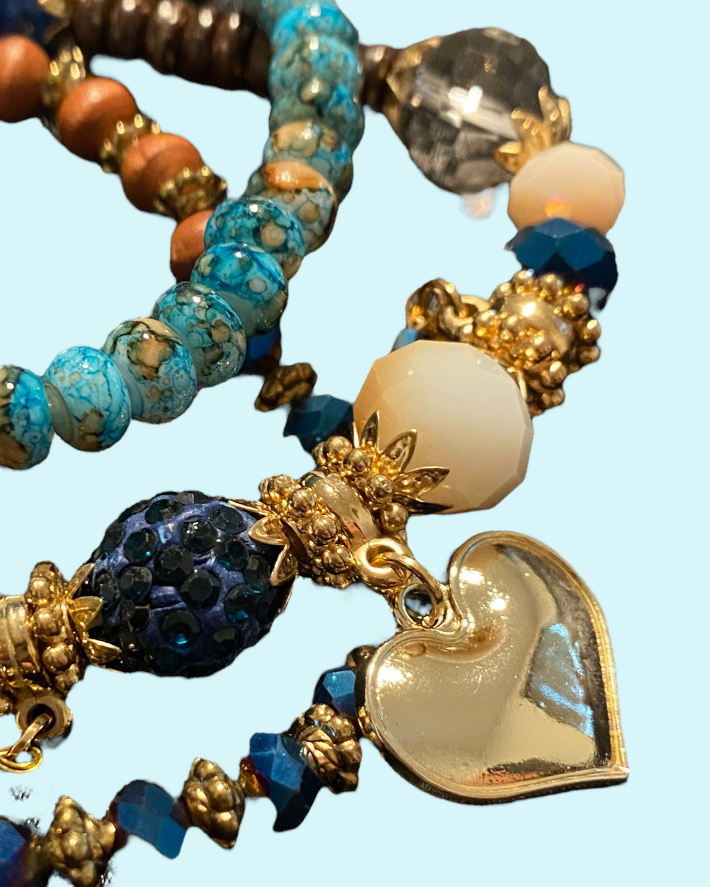 Heart Bracelet Set (Blue)