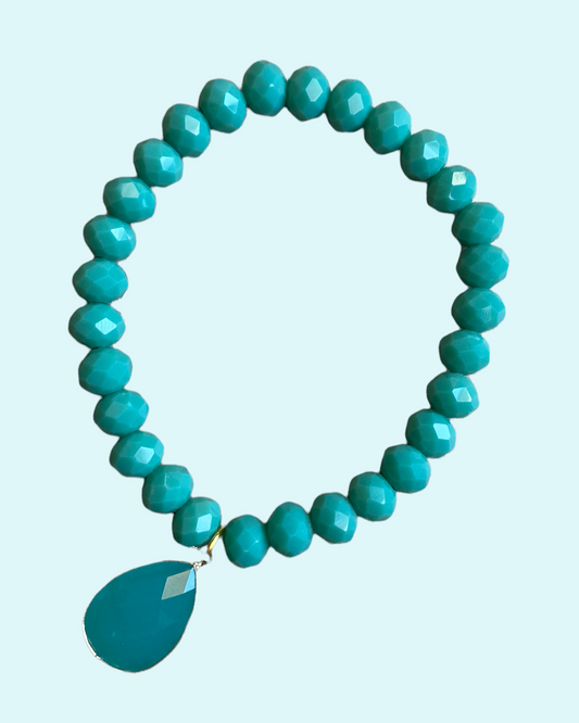Turquoise Crystal Dangle Bracelet