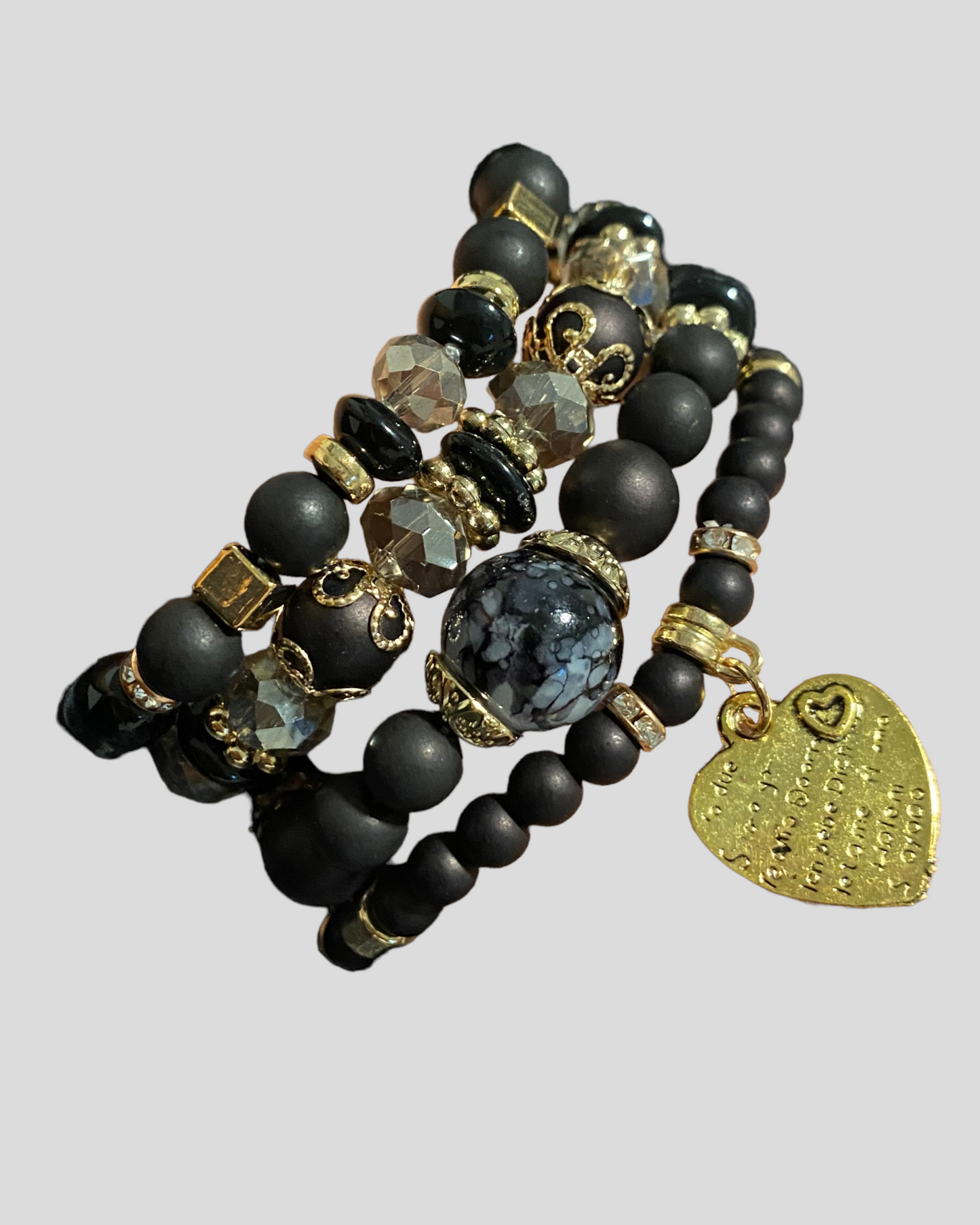 Stealing My Heart Bracelet Set (Black)