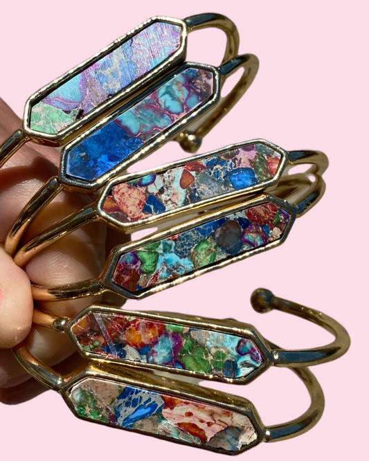 Multi-stone Gemstone Cuff
