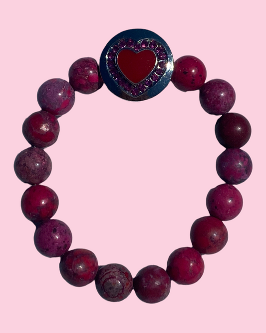 Red Topaz Heart Stone Bracelet