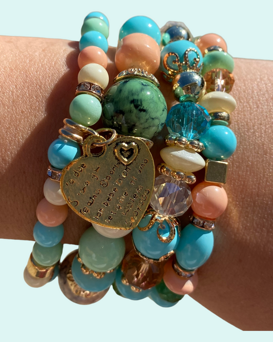 Stealing My Heart Bracelet Set (Cotton Candy)