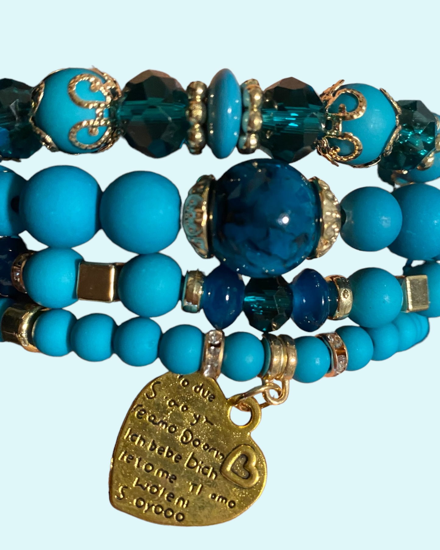Stealing My Heart Bracelet Set (Turquoise)