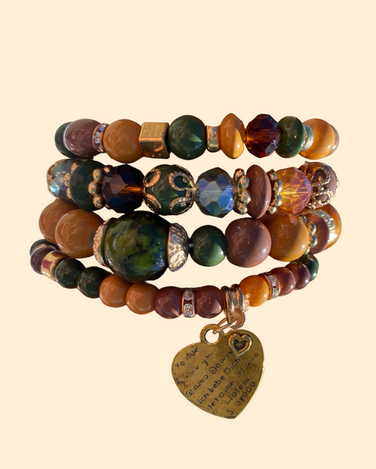 Stealing My Heart Bracelet Set (Green)