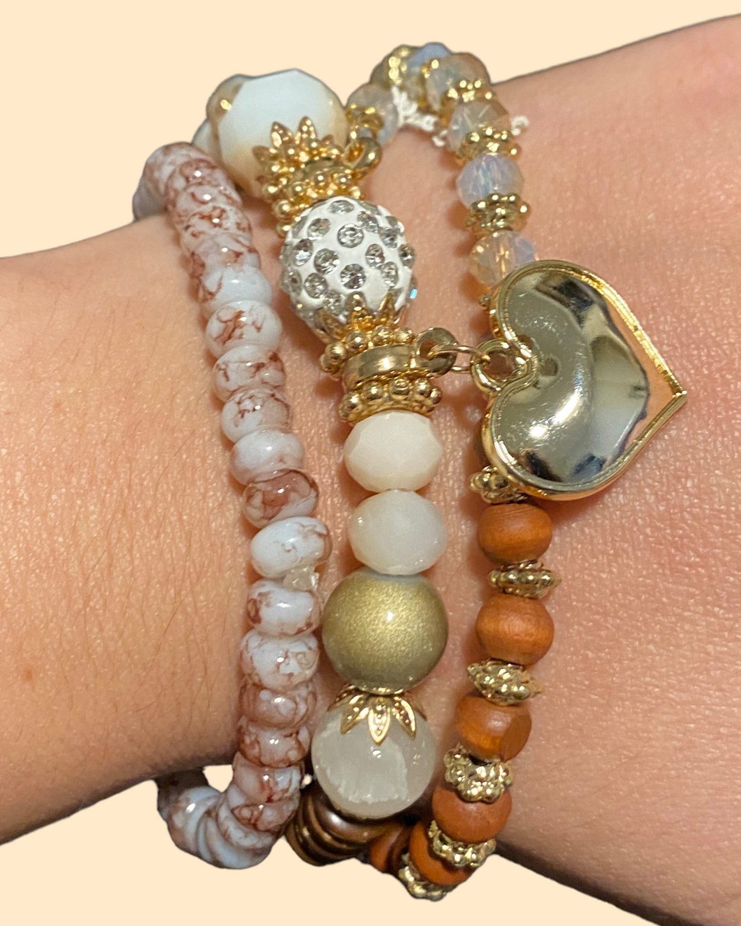 Heart Bracelet Set (White)