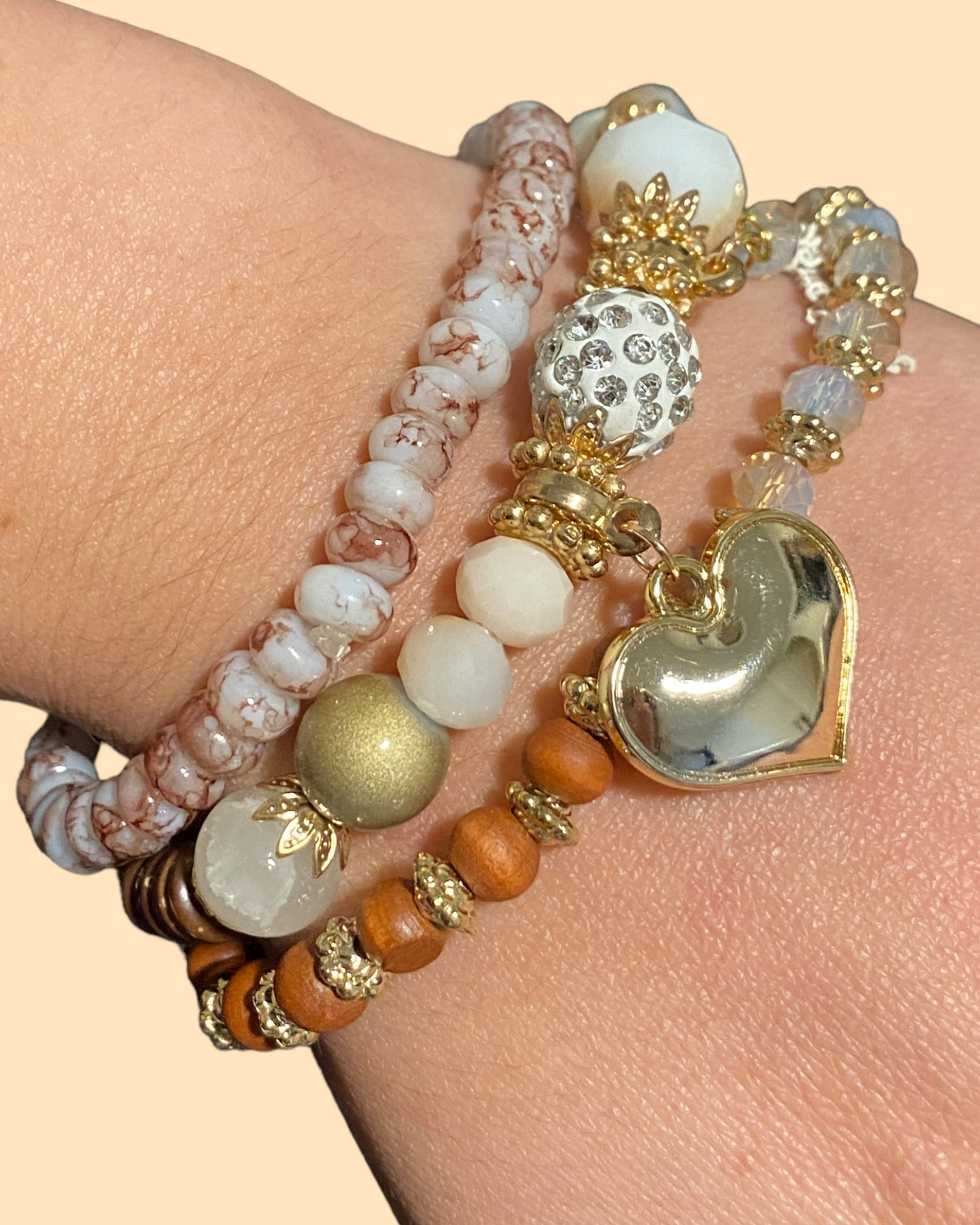 Heart Bracelet Set (White)