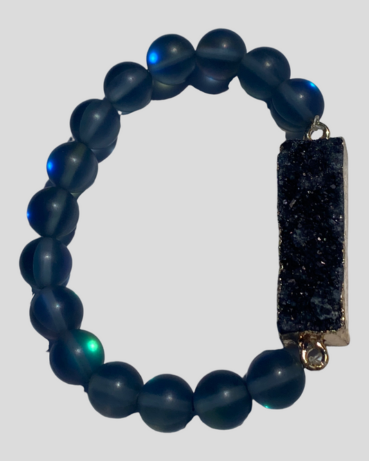 Clear Blue Apatite Crystal Bracelet