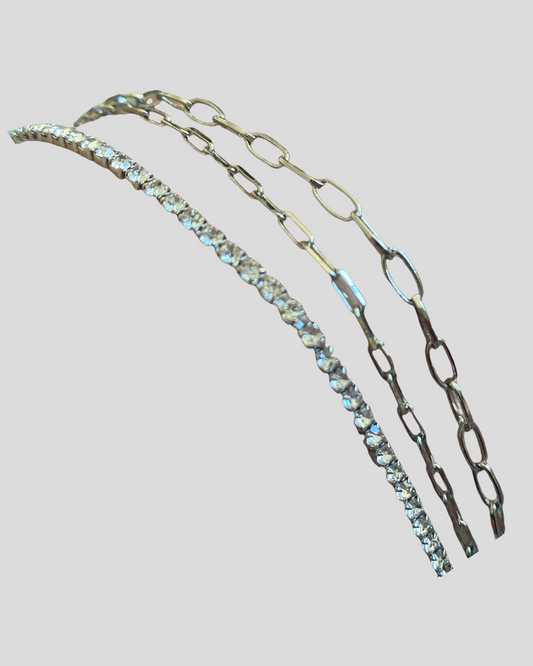 Silver Rhinestone Anklet