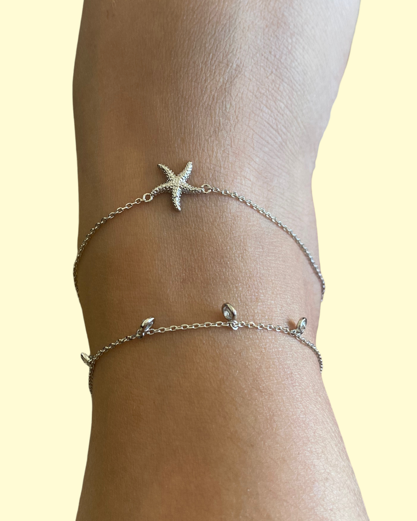 Silver Starfish Anklet