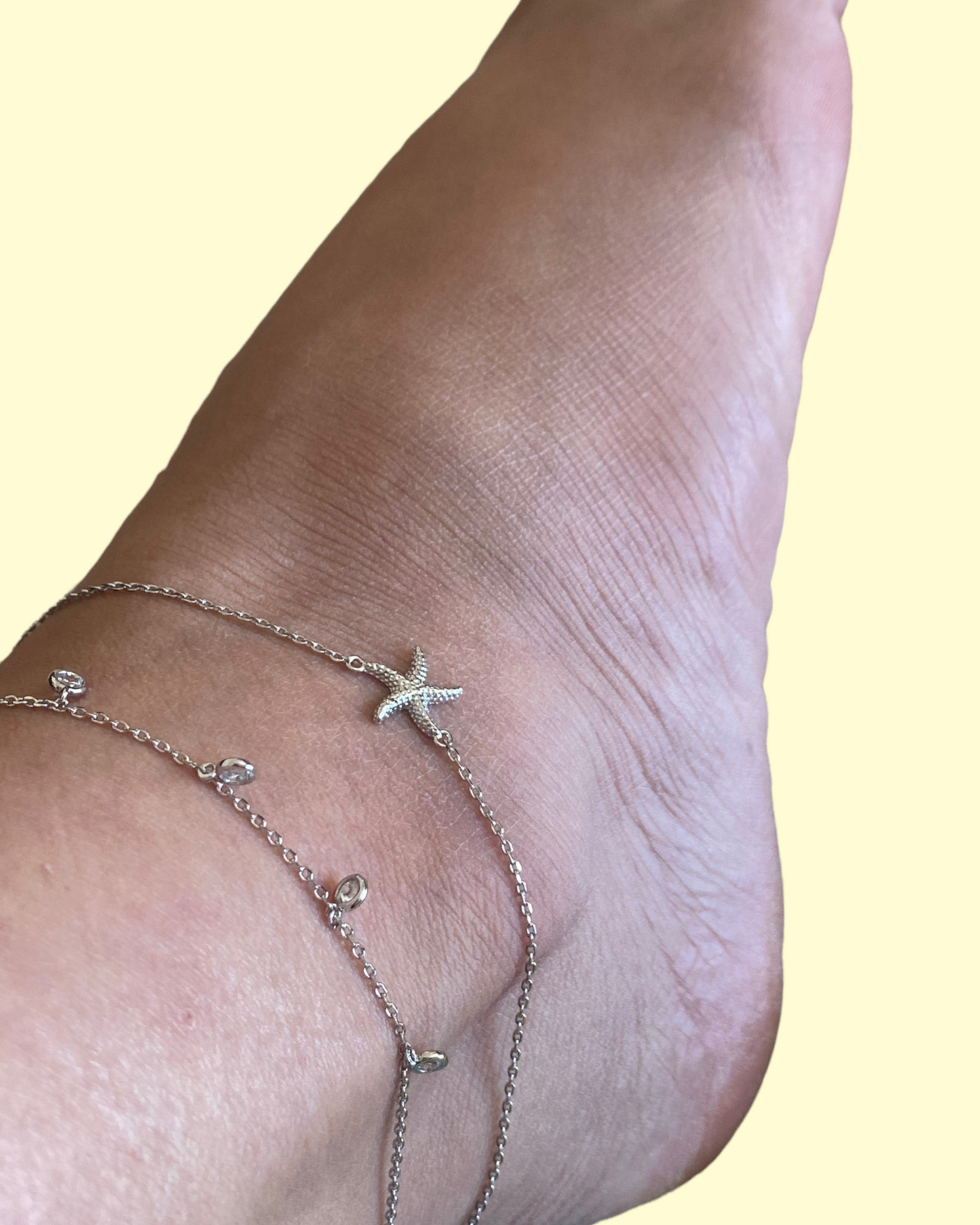Silver Starfish Anklet