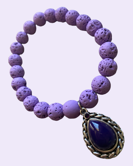 Amethyst Dangle Stone Bracelet