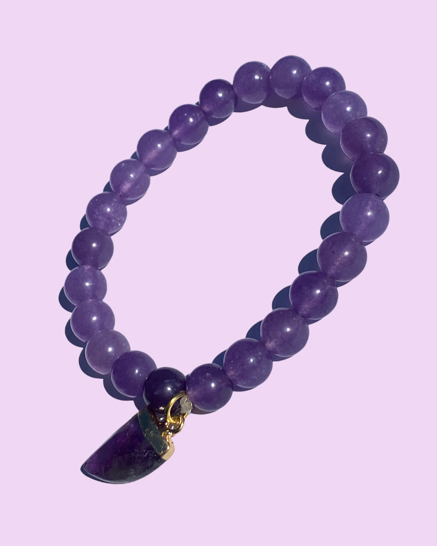 Lepidolite Shark Tooth Crystal Bracelet (NEW)