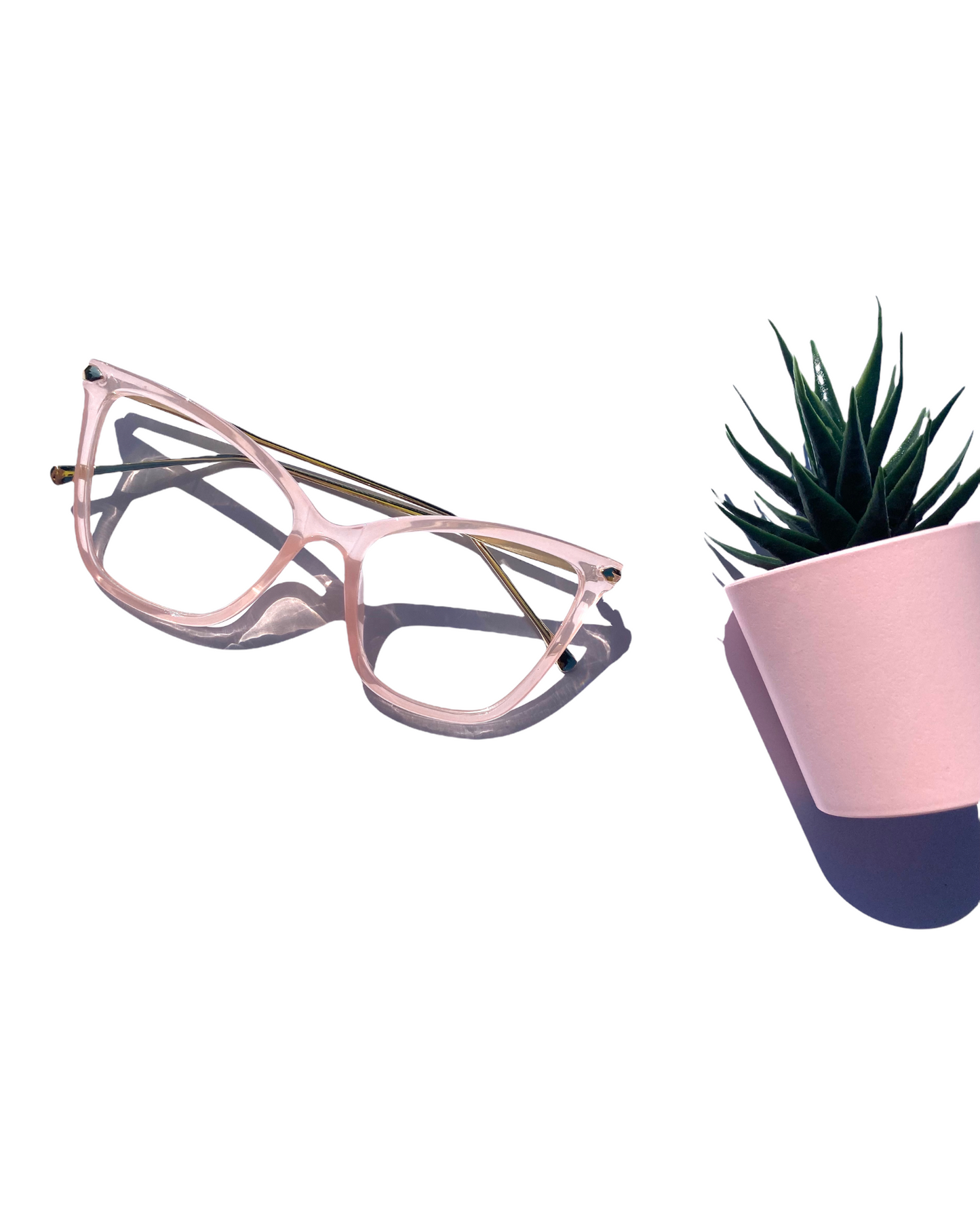 Blue Light Block Cat Eye Glasses (Pink)